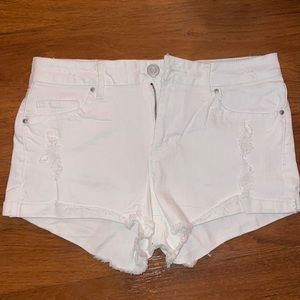 Refuge white distressed jean shorts size 8 .  Never worn in great condition !